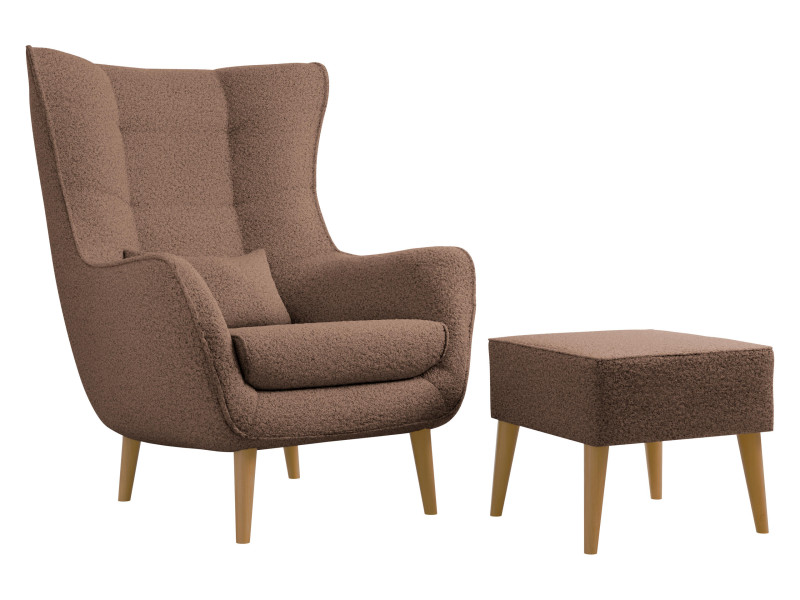 Fotel Estjano Boucle z podnóżkiem 963494
