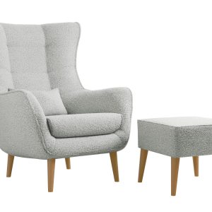 Fotel Estjano Boucle z podnóżkiem 963491 Fotel Estjano Boucle z podnóżkiem 963491