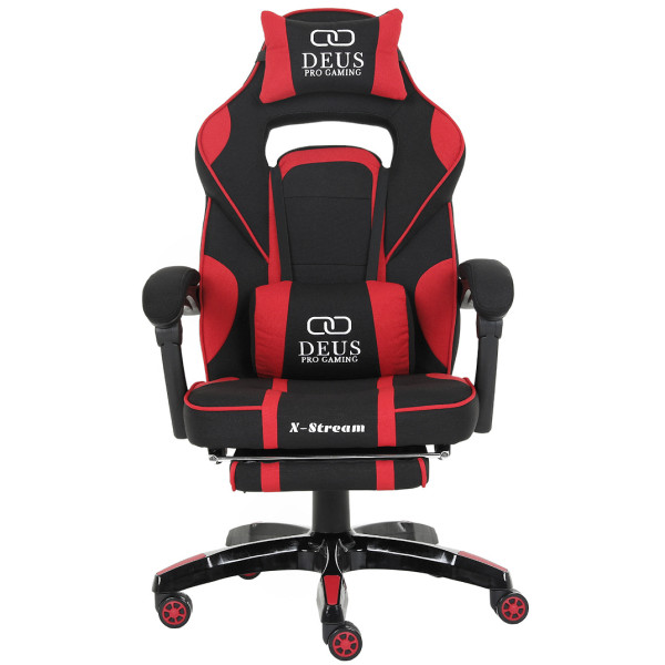 Fotel Extreme gamingowy X-STREAM czerwony z podnóżkiem 1058661