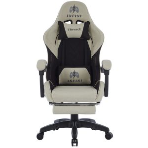 Fotel Extreme gamingowy z podnóżkiem oddychający ThrustX Black-Beige 1060675 Fotel Extreme gamingowy z podnóżkiem oddychający ThrustX Black-Beige 1060675