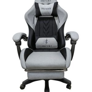 Fotel Extreme gamingowy z podnóżkiem ThrustX Black-Light Gray 1060672 Fotel Extreme gamingowy z podnóżkiem ThrustX Black-Light Gray 1060672