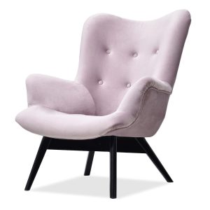 Fotel Flori Liliowy Welur, Podstawa Czarny 333729 Fotel Flori Liliowy Welur, Podstawa Czarny 333729