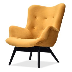 Fotel Flori Miodowy Welur, Podstawa Czarny 333730 Fotel Flori Miodowy Welur, Podstawa Czarny 333730