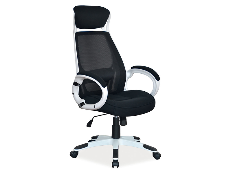 Fotel gabinetowy Q-409 czarno-biały 42559