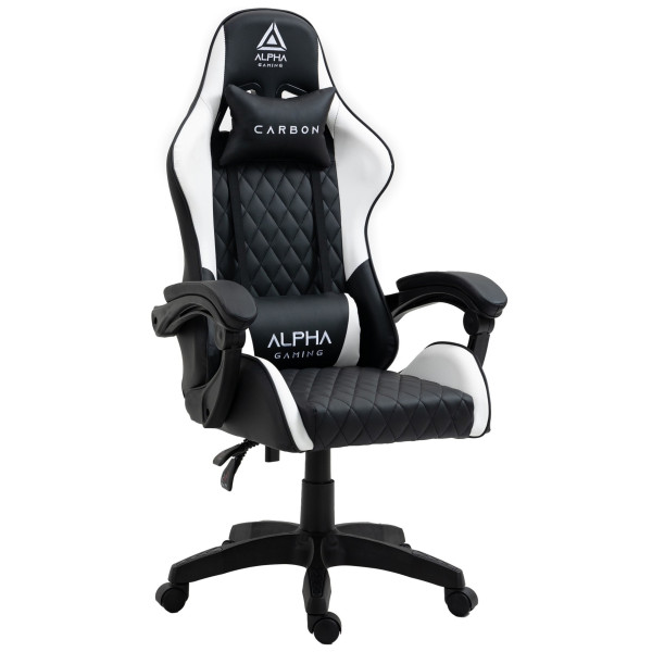 Fotel Gamingowy Biurowy Obrotowy Gracza Alpha Gaming Carbon Biały 744159
