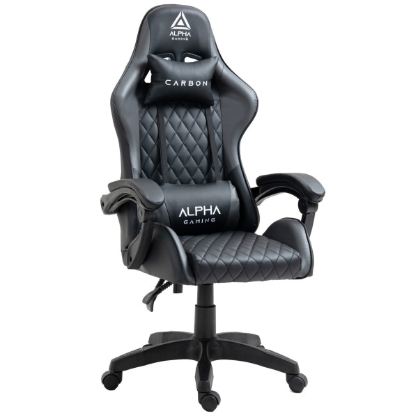 Fotel Gamingowy Biurowy Obrotowy Gracza Alpha Gaming Carbon Szary 744160