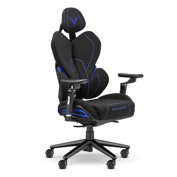 Fotel gamingowy Blackrazor czarno/niebieski tkanina 925542