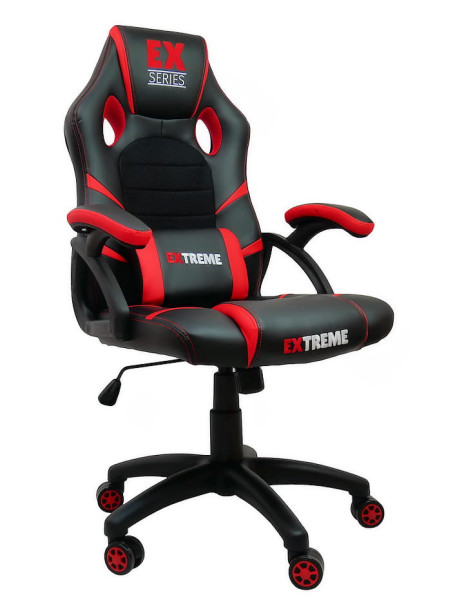 Fotel gamingowy Extreme młodzieżowy ekoskóra EX Red czerwony 1058647