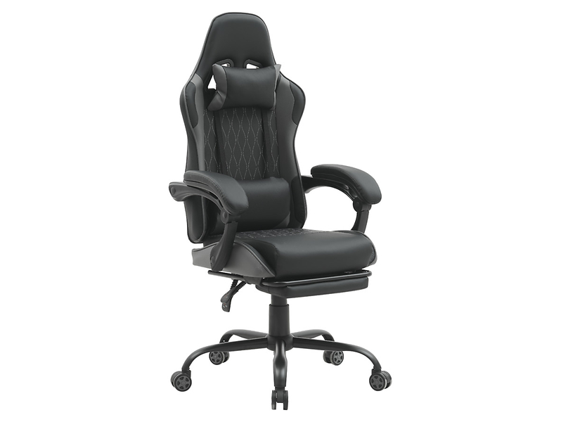 Fotel gamingowy G-Turbo z poduszkami czarno-szary 265844