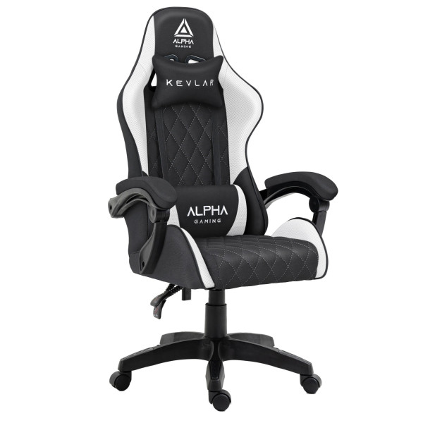 Fotel Gamingowy Materiałowy Biurowy Krzesło Alpha Gaming Kevlar Biały 744977