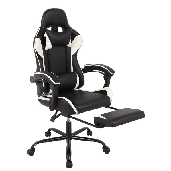 Fotel gamingowy Spacetronik Rally 1.0 czarno biały 328497