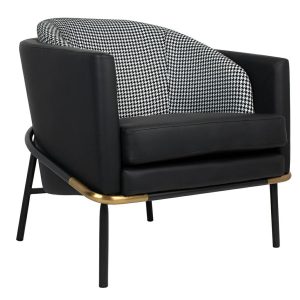 Fotel GUBI czarny PU / pepitka 217785 Fotel GUBI czarny PU / pepitka 217785