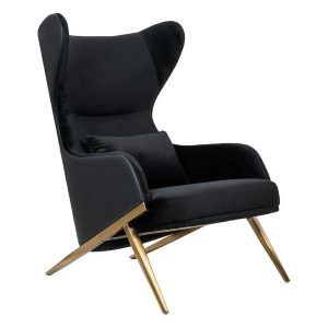 Fotel HAMPTON VELVET czarny, ekoskóra czarna 185741 Fotel HAMPTON VELVET czarny, ekoskóra czarna 185741