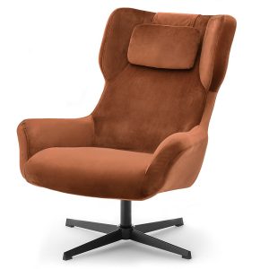 Fotel irving miedziany welur, podstawa czarny 959899 Fotel irving miedziany welur, podstawa czarny 959899