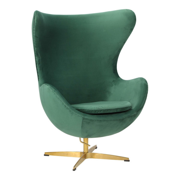 FOTEL Jajo Velvet zielone OBROTOWA PODSTAWA złota 638355