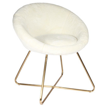 Fotel Karl Velvet Furry beżowy 386294