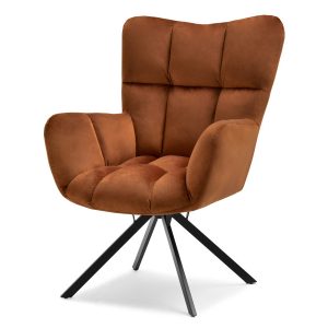 Fotel kira miedziany welur, podstawa czarny 333905 Fotel kira miedziany welur, podstawa czarny 333905