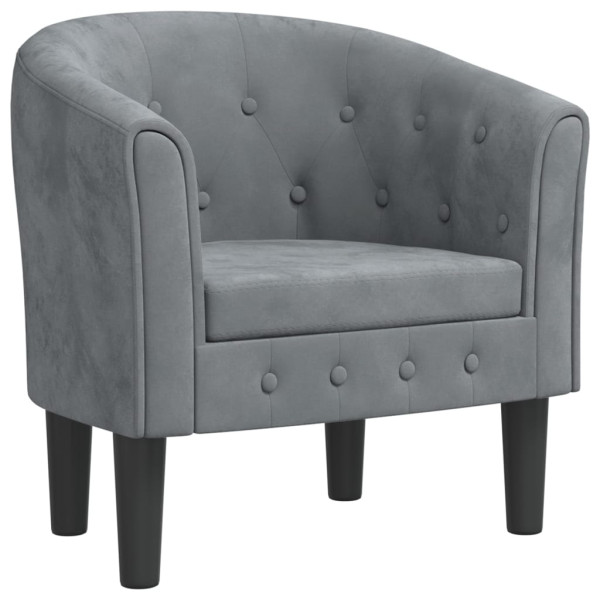 Fotel klubowy ciemnoszary obity aksamitem 786427