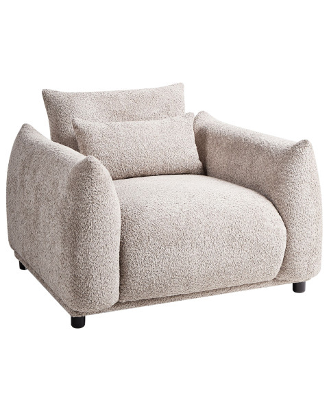 Fotel koktajlowy boucle baranek beżowy 598688