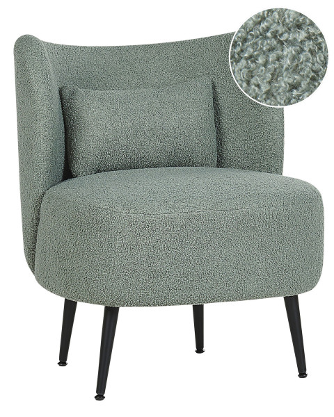 Fotel koktajlowy boucle baranek zielony 134867