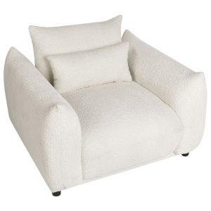 Fotel koktajlowy boucle baranek złamana biel 298326 Fotel koktajlowy boucle baranek złamana biel 298326