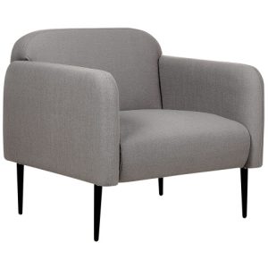 Fotel koktajlowy tapicerowany len szary 158566 Fotel koktajlowy tapicerowany len szary 158566