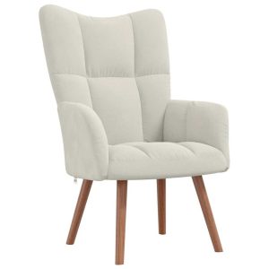 Fotel kremowy obity aksamitem 863515 Fotel kremowy obity aksamitem 863515