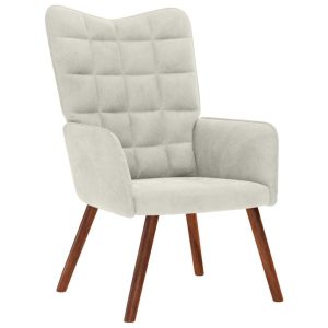 Fotel kremowy obity aksamitem 858646 Fotel kremowy obity aksamitem 858646