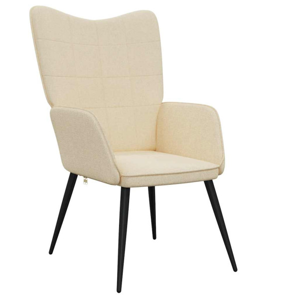 Fotel kremowy obity tkaniną 863506
