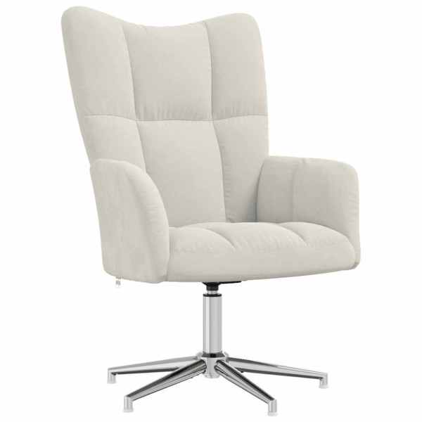 Fotel kremowy tapicerowany aksamitem Obrotowy 858618