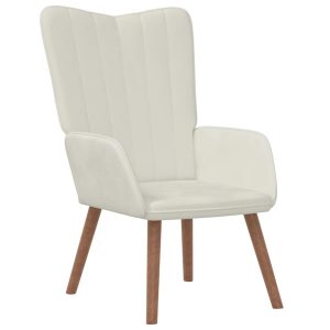 Fotel kremowy tapicerowany aksamitem 863501 Fotel kremowy tapicerowany aksamitem 863501
