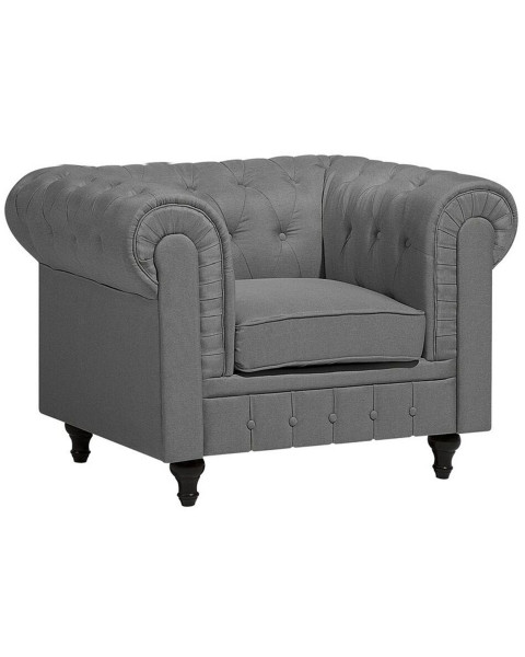 Fotel krzesło chesterfield duży jasnoszary 58375
