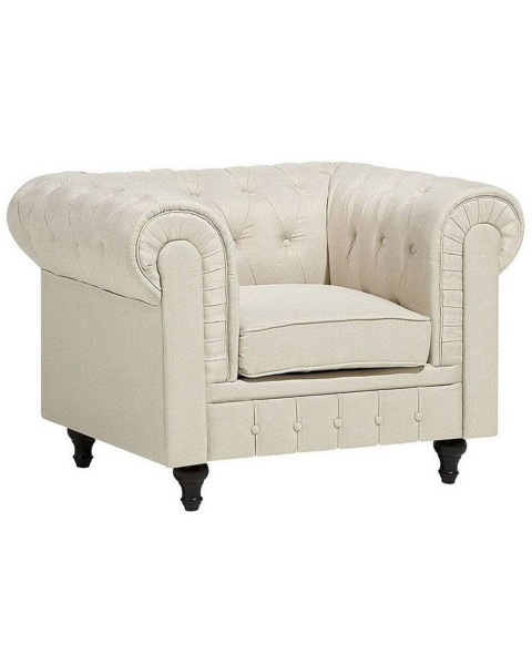 Fotel krzesło chesterfield retro beżowy 85502