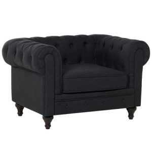 Fotel krzesło chesterfield retro grafitowy 58369 Fotel krzesło chesterfield retro grafitowy 58369