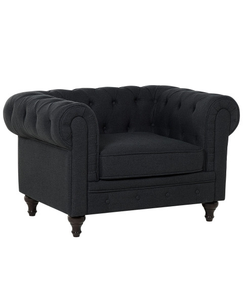 Fotel krzesło chesterfield retro grafitowy 58369