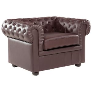 Fotel krzesło chesterfield skóra brązowy 305454 Fotel krzesło chesterfield skóra brązowy 305454