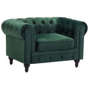Fotel krzesło chesterfield welur zielony 58303 Fotel krzesło chesterfield welur zielony 58303