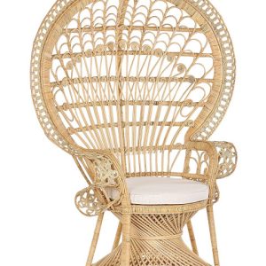 Fotel krzesło paw rattan plecionka beżowy 193306 Fotel krzesło paw rattan plecionka beżowy 193306