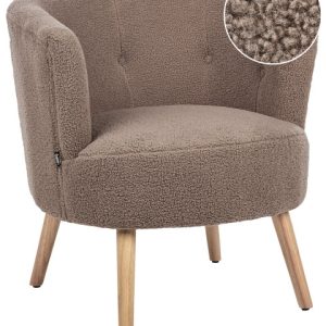 Fotel krzesło pikowany retro boucle brązowy 410648 Fotel krzesło pikowany retro boucle brązowy 410648