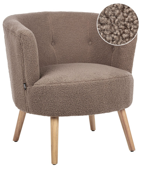 Fotel krzesło pikowany retro boucle brązowy 410648