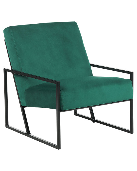 Fotel krzesło welurowy glamour zielony 169384