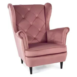 Fotel LADY VELVET antyczny róż 994653 Fotel LADY VELVET antyczny róż 994653