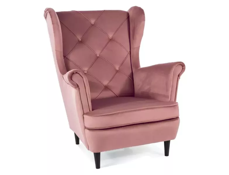 Fotel LADY VELVET antyczny róż 994653