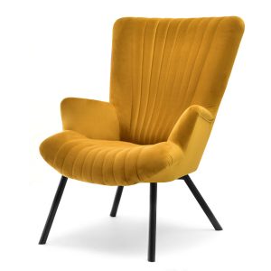 Fotel Lanza Miodowy Welur, Podstawa Czarny 330477 Fotel Lanza Miodowy Welur, Podstawa Czarny 330477