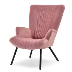 Fotel Lanza Pudrowy Welur, Podstawa Czarny 330480 Fotel Lanza Pudrowy Welur, Podstawa Czarny 330480