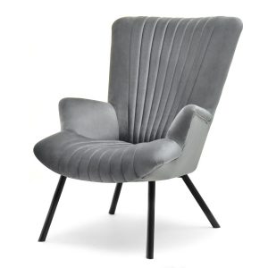 Fotel Lanza Szary Welur, Podstawa Czarny 330482 Fotel Lanza Szary Welur, Podstawa Czarny 330482