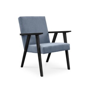 Fotel LISEK – PRL / błękitny / noga czarna 326214