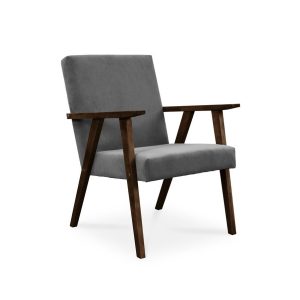 Fotel LISEK – PRL / ciemny szary / noga orzech 661478