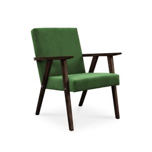 Fotel LISEK – PRL / zielony / noga orzech 661476 Fotel LISEK – PRL / zielony / noga orzech 661476