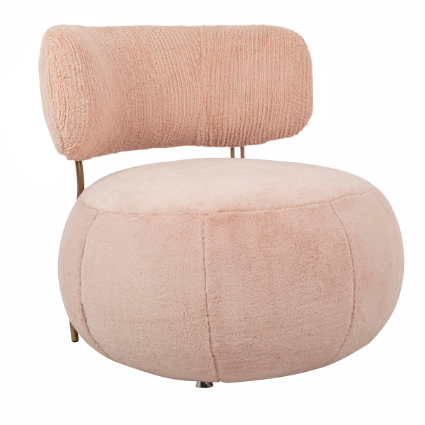 Fotel LOW TEDDY PINK różowy 185978